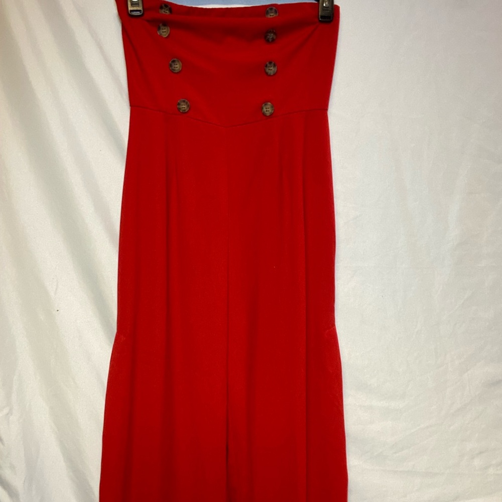 Strapless full leg romper